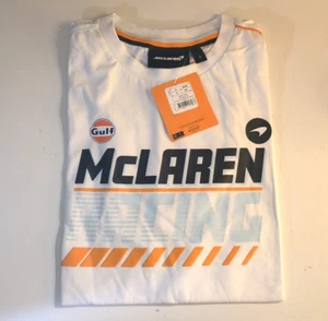 McLaren FW F1 Gulf Racing Graphic T-shirt 100% Cotton Small BNWT Unisex 40 Chest - Picture 1 of 4