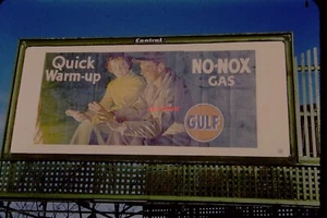 1951 35 mm Rutsche ~ KODACHROM ROTER RAND GOLF BENZIN KEIN NOX AUFWÄRMEN PLAKATWAND - Bild 1 von 3