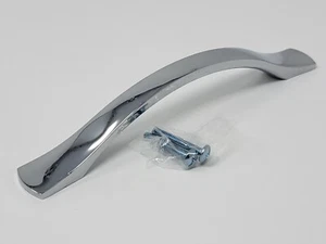Polished Chrome Modern Cabinet Hardware Pull 5 in Centers - 7 in Overall - Picture 1 of 8