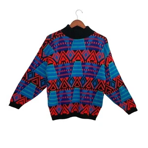 Vintage Aztec Geometric Multicolor Women's Knit Pullover Sweater- NO Size - Picture 1 of 7