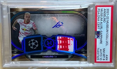 ANGELINO 2021-22 TOPPS MUSEUM 2-COLOR * RELIC + PSA w/ 10 AUTO * GALATASARAY #AN - Image 1 of 4