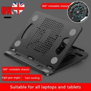 Laptop Holder with Handle Phone Stand 360 Degree Rotatable Fit for 14 in Laptop - Afbeelding 1 van 17
