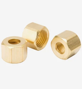 Everbilt Plumbing 1/4" Brass Compression Pipe Nut Fitting 536717 (3 Piece) A-3 - Picture 1 of 6