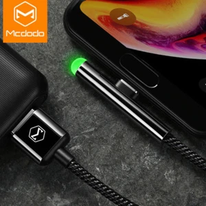 McDodo LED 90 Degree T-Shaped Cable for iPhone, USB C Fast Charging Data - Picture 1 of 9