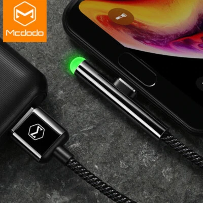 McDodo LED 90 Degree T-Shaped Cable for iPhone, USB C Fast Charging Data - Image 1 of 4