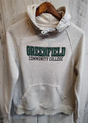 Sudadera con capucha gris grande Greenfield Community College gráfica para mujer  Foto 1 de 4