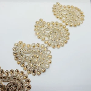 1m cristal doré indien arabe cachemire tresse perles dentelle mariage noël - Photo 1/1