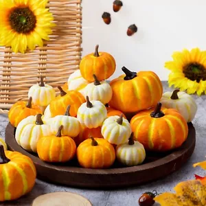 Thyle 72 Pcs Mini Pumpkins Fall Decoration Artificial Small Fake Harvest Oran... - Picture 1 of 6
