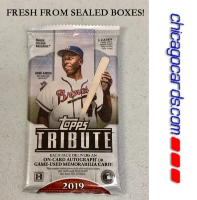 2019 Topps Tribute HOBBY Pack (Acuna Tatis Guerrero Alonso Rookie Trout Auto)? - Image 1 of 4