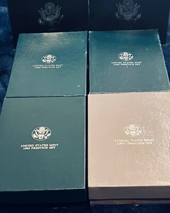 6 1997 & 1998 Premier + (2) 1990, 1991, 1995 Prestige US Mint SILVER PROOF SETS - Picture 1 of 10
