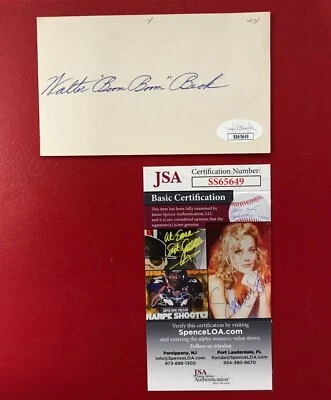 Walter "Boom Boom" Beck Signed Card JSA Certified MLB Brooklyn Dodgers (d.1987)! - Image 1 of 4