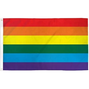 Rainbow Stripes Flag Gay Pride LGBT Banner Festival Event Pennant New 2x3 Sign - Picture 1 of 4