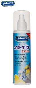JOHNSONS ANTI MITE EXTRA SPRAY CAGE BIRDS KILLS MITES & LICE 150ML - Picture 1 of 5