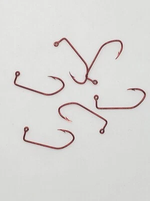 100 MUSTAD 32500RB RED CHROME SKIPPY (SICKLE) BEND JIG HOOKS