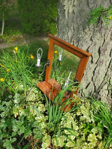 Antique Hanging Hall   MIRROR Hat/key  RACK (Local Pick Up Only) Cover
