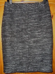 New BCBG PARIS Black White Gray WOOL BLEND Lined PENCIL SKIRT Women 4 - Picture 1 of 5