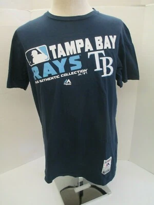 Tampa Bay Rays Majestic Authentic Collection Blue Lg Ring Spun Cotton Tee Shirt - Image 1 of 4