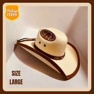 Vintage belüfteter Ranch Cowboyhut. Made in Mexico. Strohhalm 58 7 1/4 Größe L. RAR - Bild 1 von 8