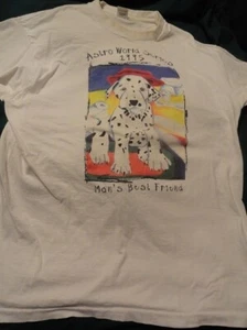 T Shirt Astro World Series 1995 Dalmatian Dog Man's Best Friend Adult XL Cotton - Picture 1 of 4