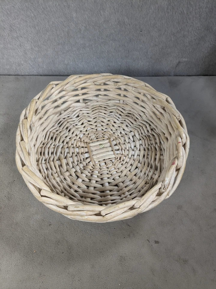 Vintage Woven Garden Farmhouse Wicker Basket Bowl Fruit Vegetables Rustic 10" - Image 1 of 4
