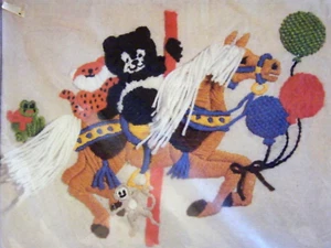 New  McNeill  Needlework  Crewel Carousel Horse   20x16 Kit                  /C1 - Picture 1 of 4