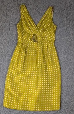 J Crew Dress Womens Size 4 Yellow 100% Silk  Rosette Artsy Event Wedding Party - Image 1 of 4