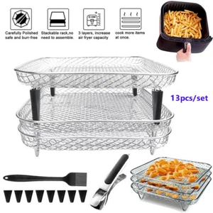 Stainless Steel Stackable Square Rack Air Fryer Accessories for Ninja Air Fryer - Picture 1 of 10