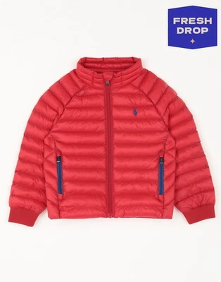 RRP€190 POLO RALPH LAUREN Kids Techno Fabric Puffer Jacket Size 4Y Red Quilted - Image 1 of 4