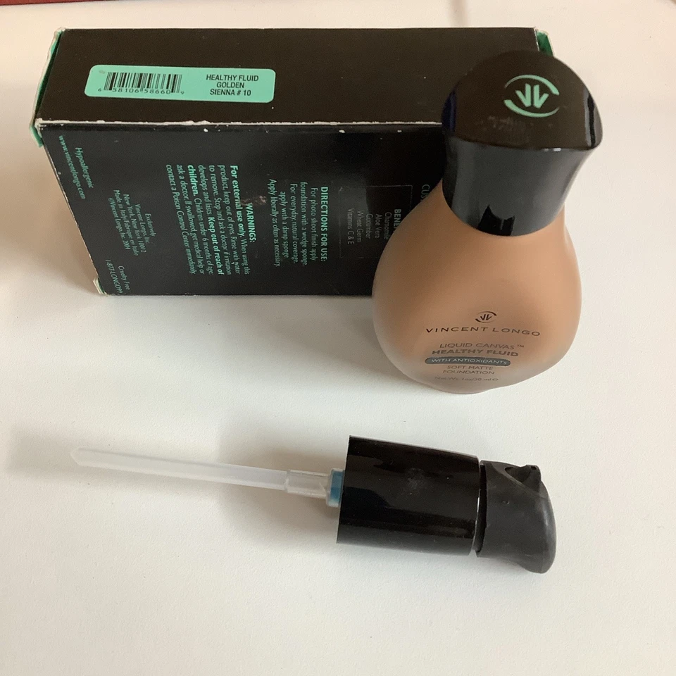 Vincent Longo Golden Sienna #10 Liquid Canvas Sheer Matte Foundation. New In Box - Image 1 of 4