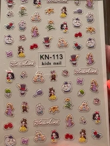 Nail Art Sticker 5D geprägt Kinder / Erwachsene Alice im Wunderland KN-113 - Bild 1 von 1