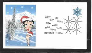BETTY BOOP SNOWFLAKE FDC 2006 NEW YORK, NY JERRY'S COVERS ONLY 1 MADE - Picture 1 of 1
