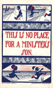 Postal de colección No Place For A Minister's Son Risque Comic Walter Wellman 1910 - Imagen 1 de 2