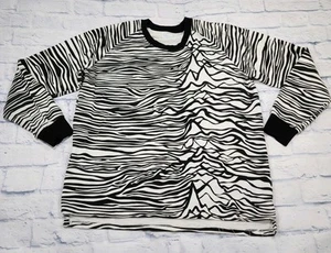 Elevenparis MENS XXL Egola Sweatshirt Black White Zebra Print Crewneck - Picture 1 of 11