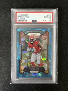 2023 Panini Prizm Rashee Rice RC Blue Ice Rookie #20/99 Chiefs PSA 10 - Picture 1 of 2
