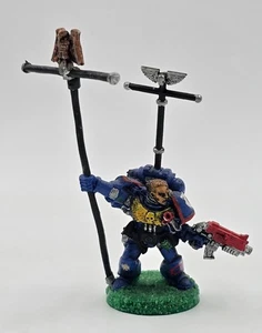 Portador Estándar Ultramarines Marines Espaciales Metal De Colección Warhammer 40K pintado - Imagen 1 de 2