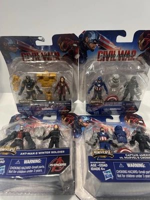 LOTE DE 4 2015 MINIVERSO MARVEL GUERRA CIVIL HOMEM DE FERRO BRUXA ESCARLATE HOMEM FORMIGA CAPITÃO - Imagem 1 de 4
