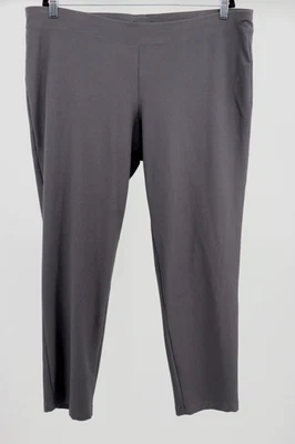Eileen Fisher Washable Stretch Crepe Slim Ankle Pants Womens XL Gray Pull On New - Image 1 of 4
