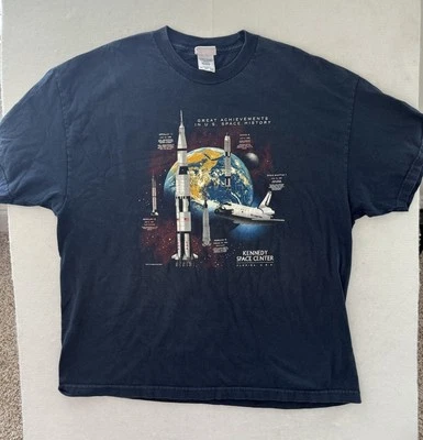 Vintage Kennedy Space Center 90's 2XL Graphic Tee Space Shuttle NASA T-Shirt - Image 1 of 4