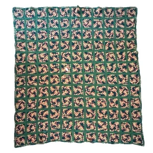 Vintage handgefertigte afghanische Granny Square Cottagecore 74” x 70” Decke gehäkelt - Bild 1 von 8