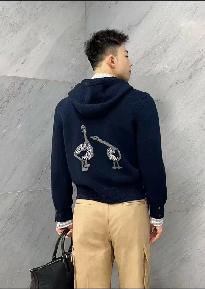 Cárdigan tejido Thom Browne para mujer otoño invierno nuevo informal de lana con cremallera Foto 1 de 4