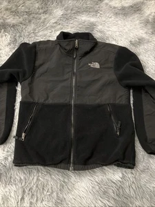 The North Face Denali Fleece Jacket Youth Large 14/16 Black Full Zip Pockets - Picture 1 of 11