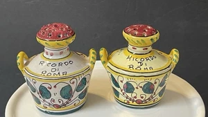 Italienische handbemalte Cecília Stil Salz/Abverkauf & Pfeffer/Pfefferstreuer Set - Bild 1 von 12