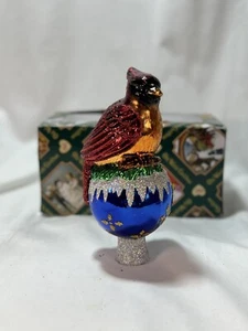 Old World Christmas Cardinal Glass Blown Cardinal Tree Top Ornament - Picture 1 of 11