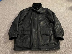 Vintage Givenchy Cuir Givenchy Paris Purfume Leather Jacket Black Biker Size 54 - Picture 1 of 18