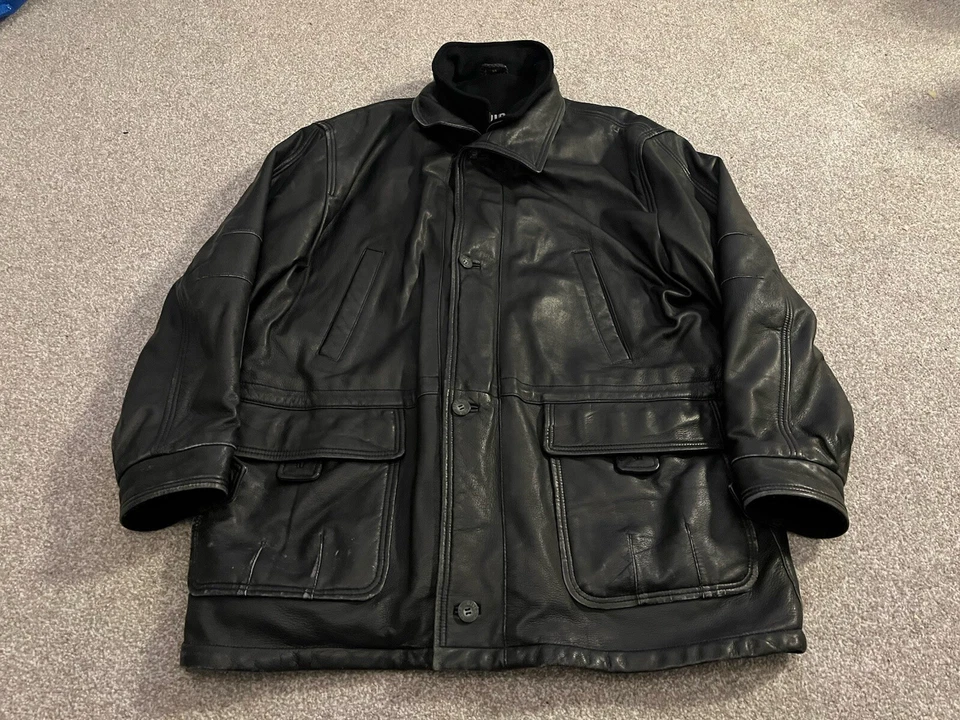 Vintage Givenchy Cuir Givenchy Paris Purfume Leather Jacket Black Biker Size 54 - Image 1 of 4