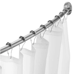 New Excell 40 to 72 in Adjustable Curved Shower Curtain Rod, Brushed Nickel - Picture 1 of 5