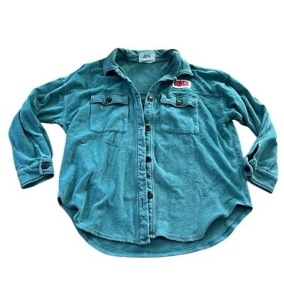 Chaqueta con botones Bongo X Forever 21 verde azulado para hombre talla mediana Foto 1 de 4