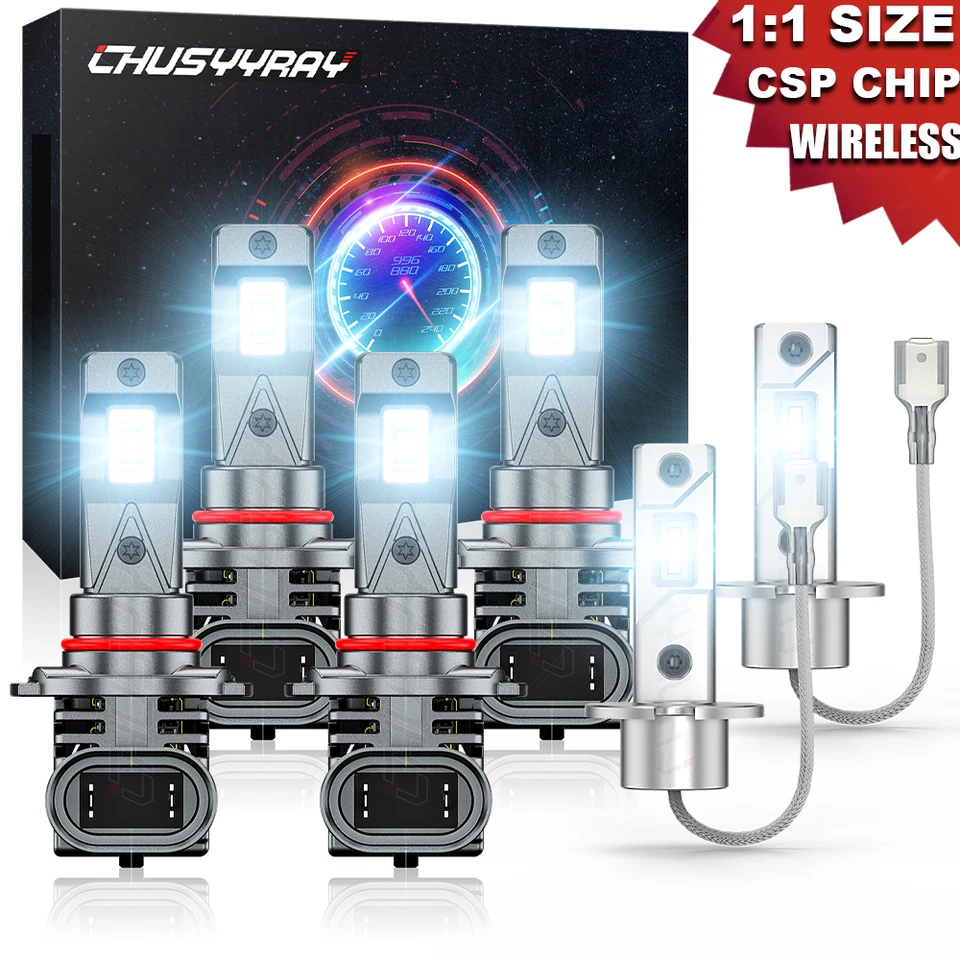 For Eagle Talon 1992-1998 6500K LED Headlight High Low + Fog Lights Bulbs Combo - Image 1 of 4