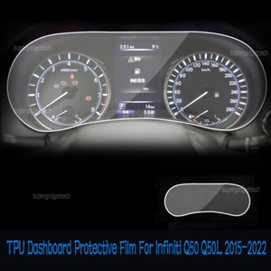 TPU Dashboard Protect Film For Infiniti Q50 2015-2022 Navigation Display Sticker - Foto 1 di 10