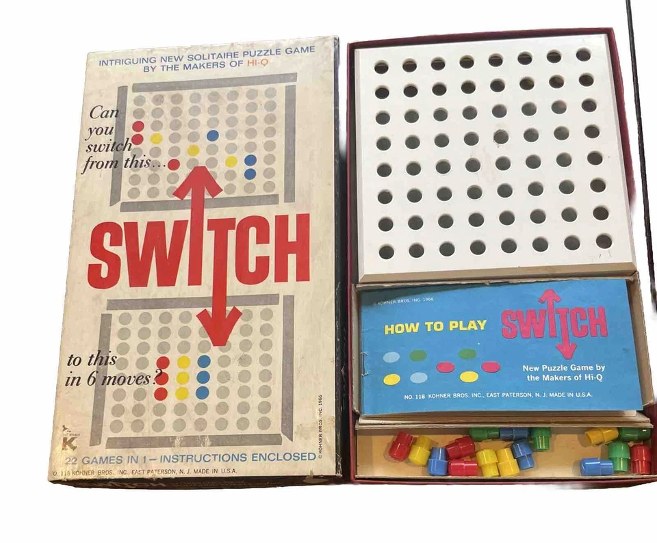 Kohner Bros. Vintage Switch Solitaire Puzzle Game Complete Set - Image 1 of 1